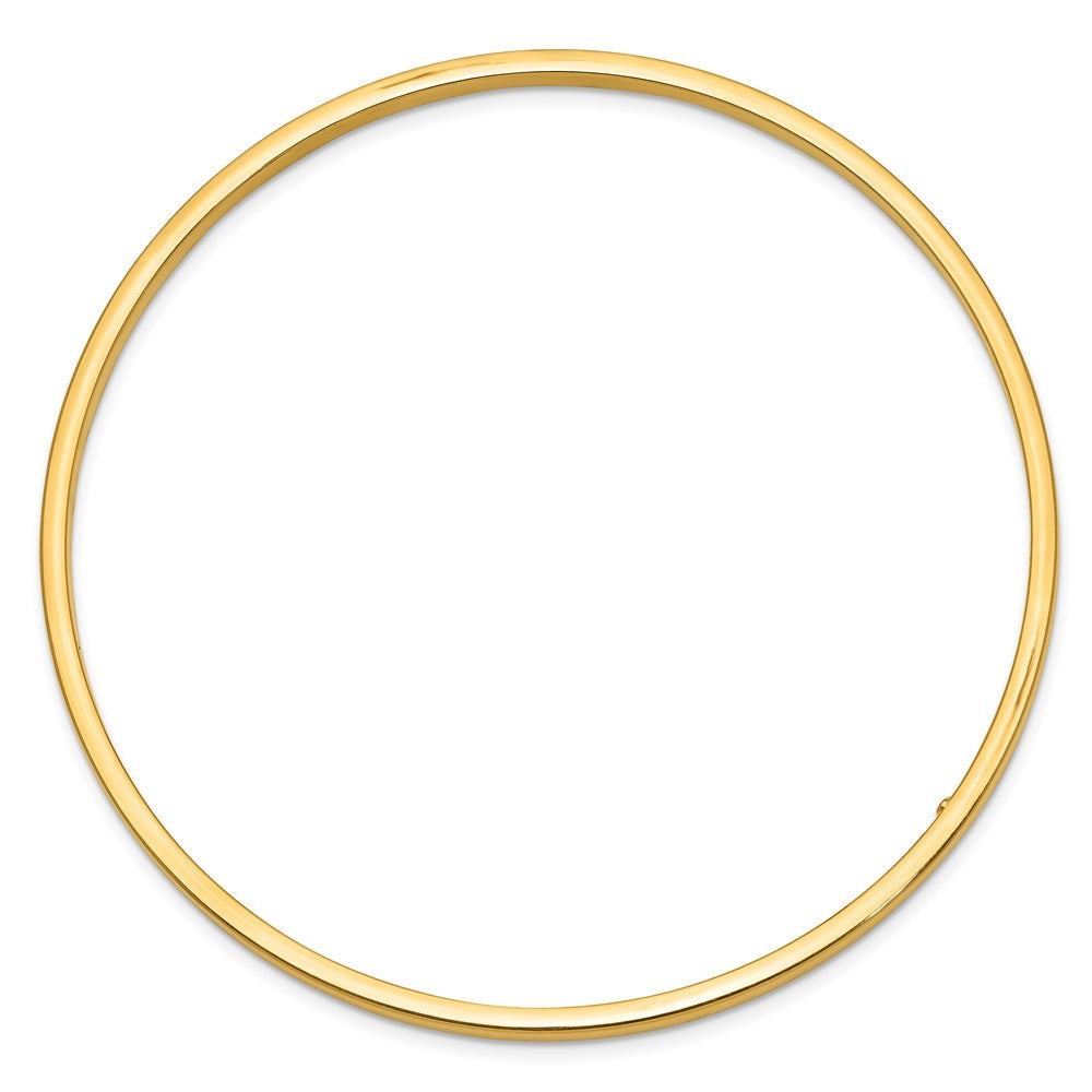 14k Polished Square Tube Slip-on Round Bangle Bracelet
