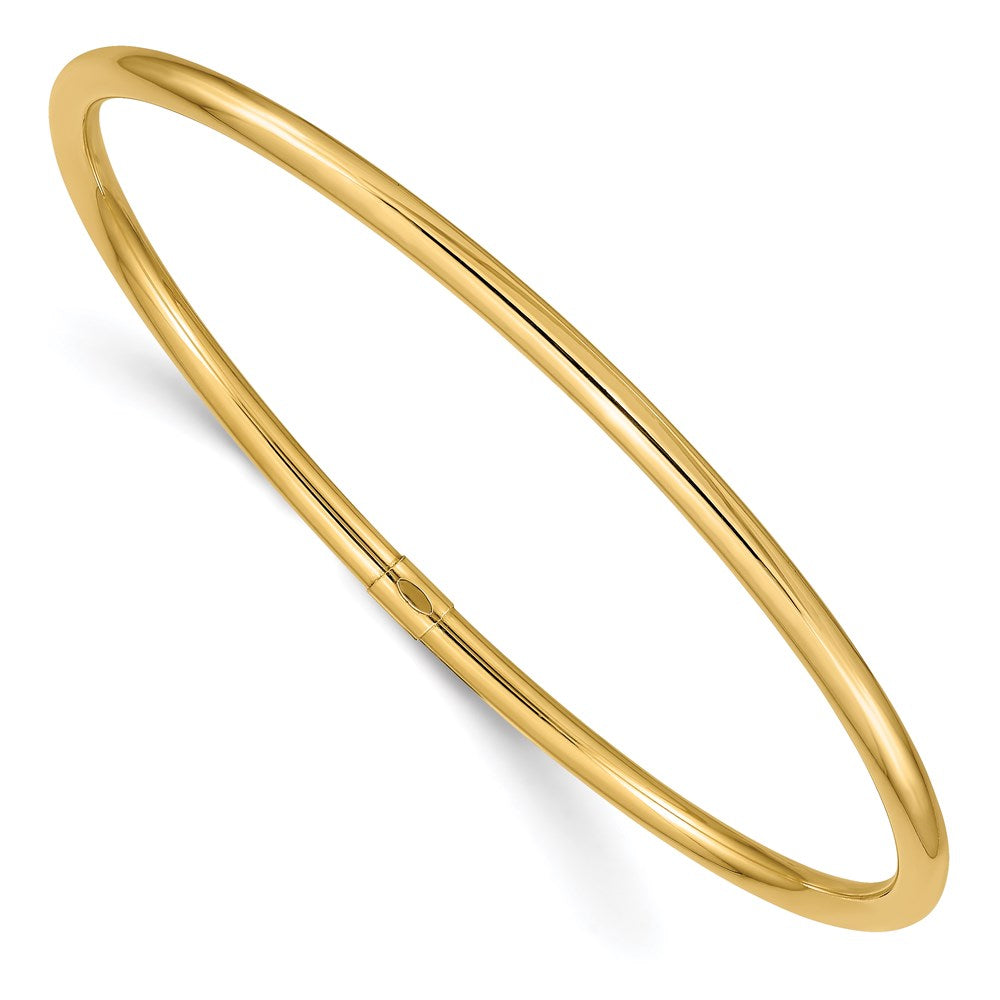 14k Polished Round Tube Slip-on Bangle