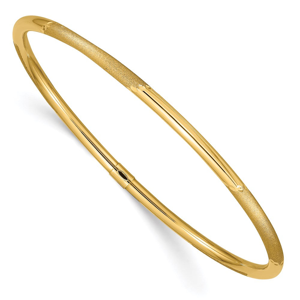 14k Polished and Satin Finish Slip-on Bangle