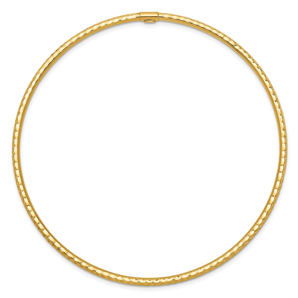 14k Diamond-cut Tube Slip-on Bangle