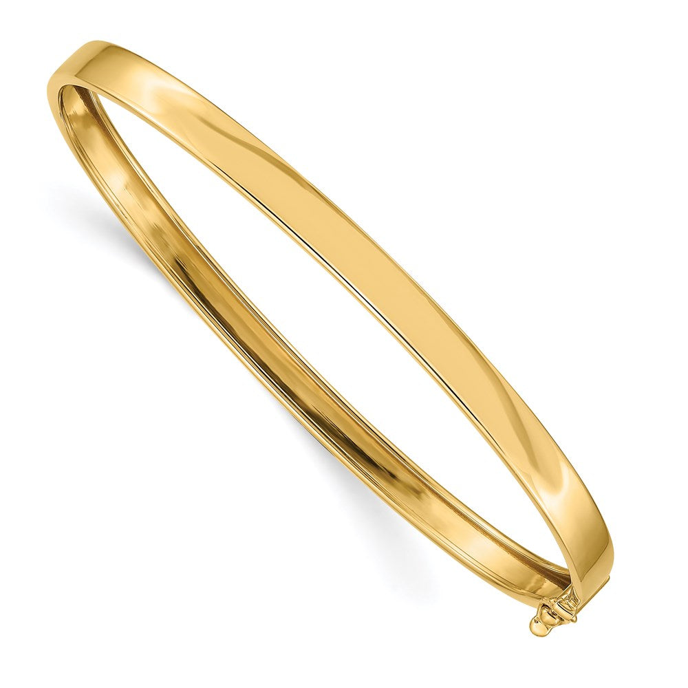 14K Polished Flexible Oval Bangle Bracelet