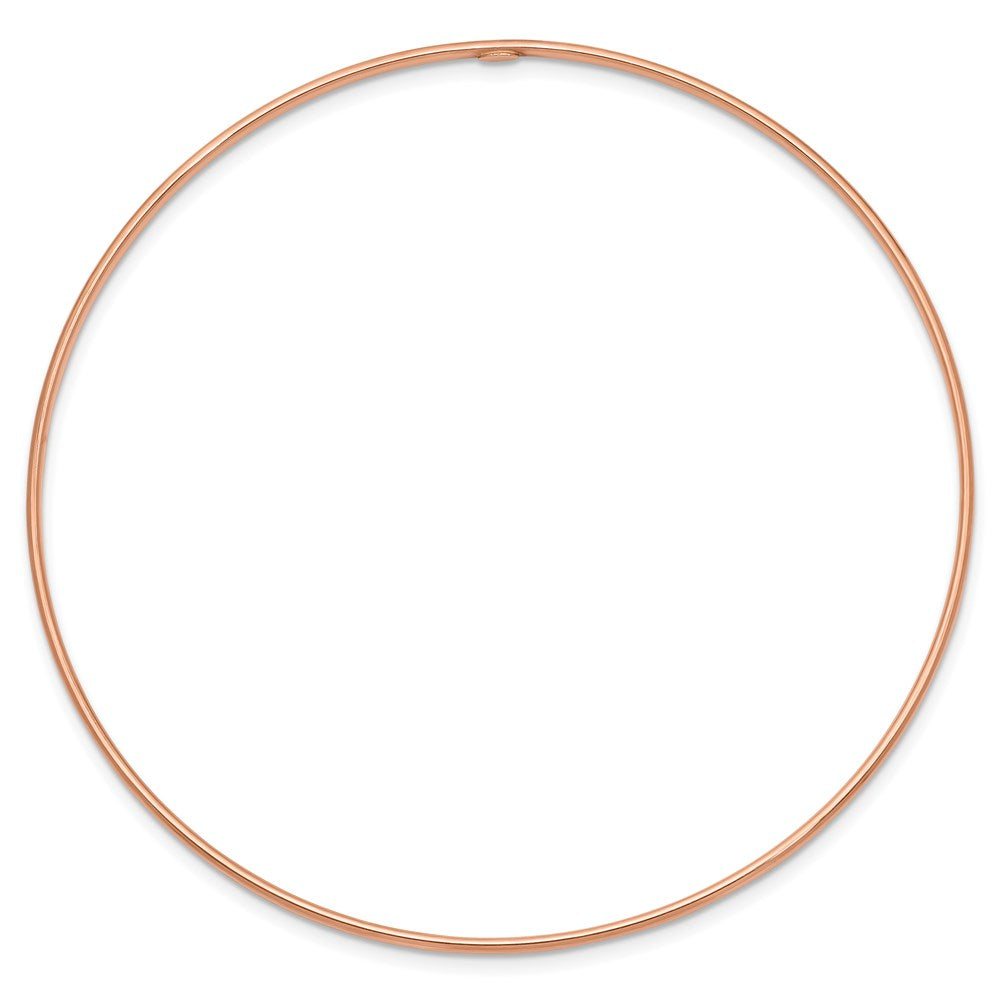 14k Rose Gold Polished Slip-on Round Bangle Bracelet