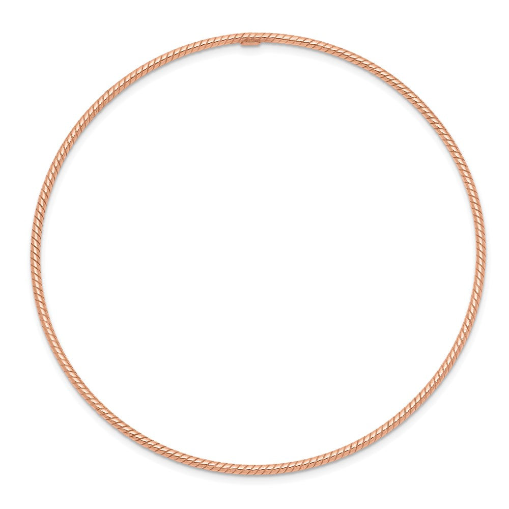 14k Rose Gold Textured Slip-on Bangle Bracelet