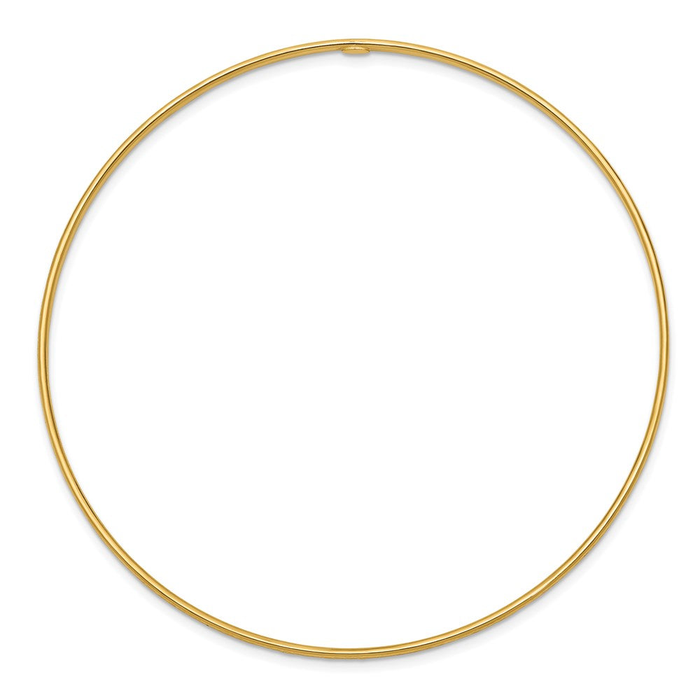 14k Polished Diamond-Cut Slip-on Round Bangle Bracelet