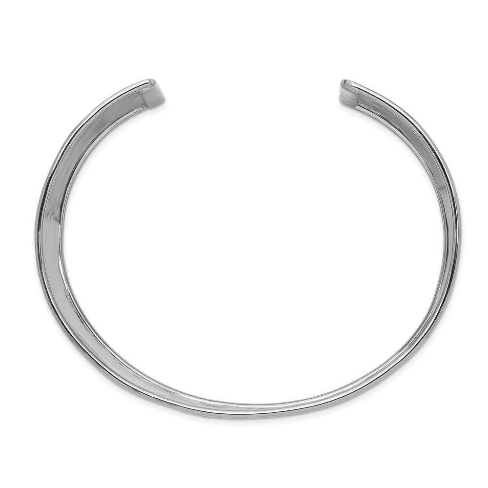 14k WG Hammered Polished Cuff Bangle