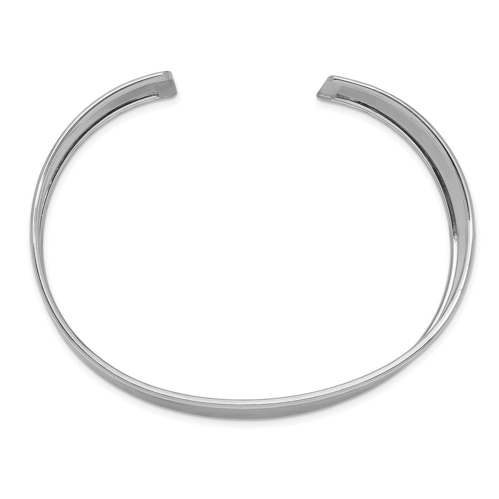 14k White Gold Polished Cuff Bangle