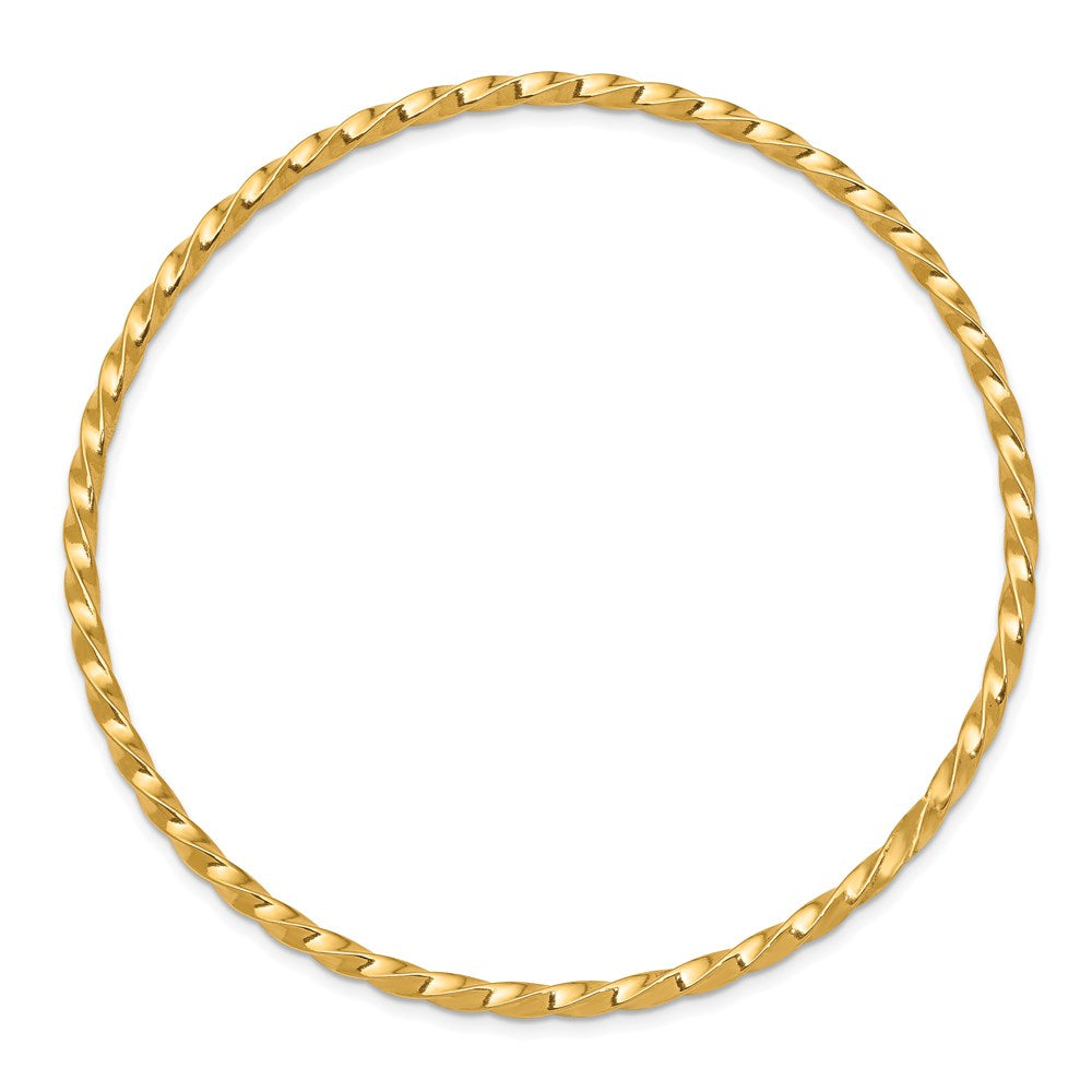 14k Polished Twisted Slip-on Round Bangle Bracelet