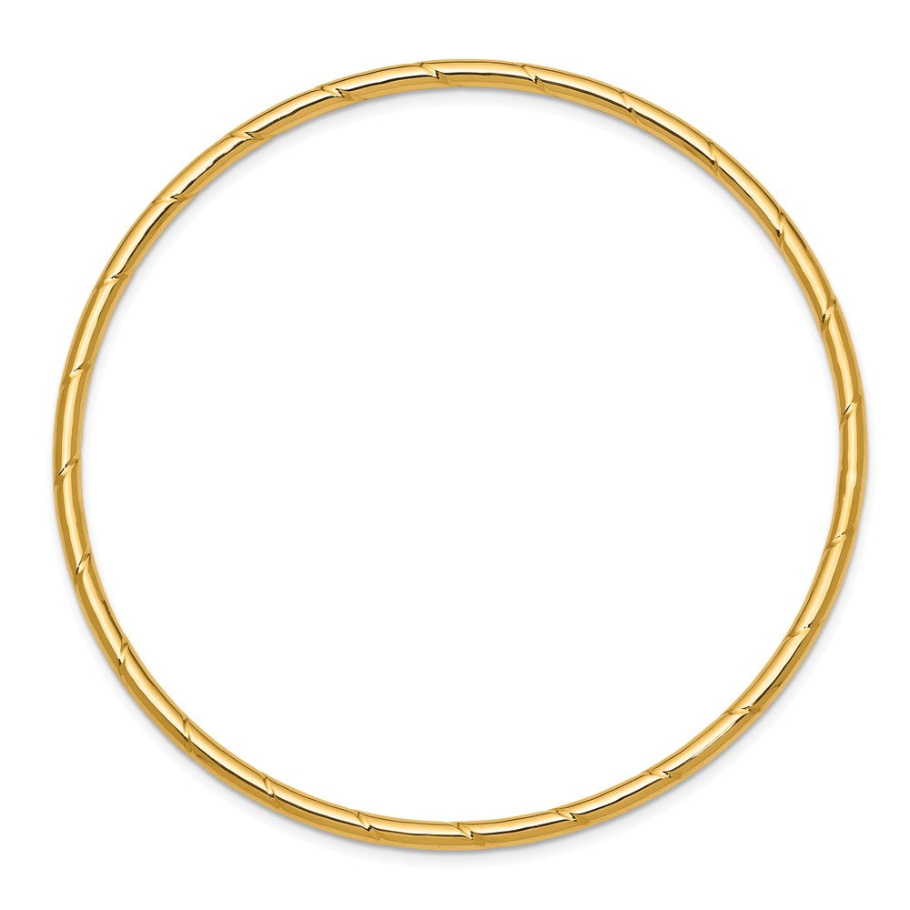 14k Grooved Slip-on Bangle