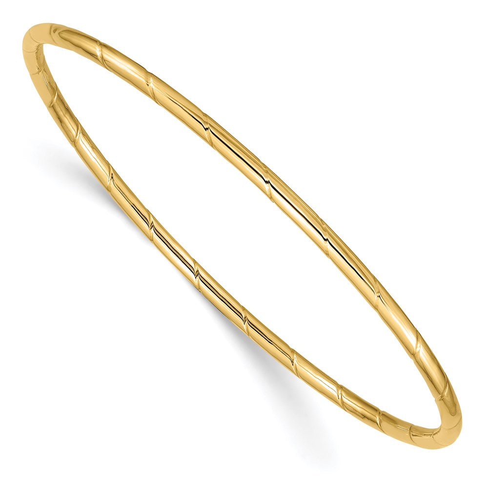 14k 2.5mm Grooved Slip-on Bangle