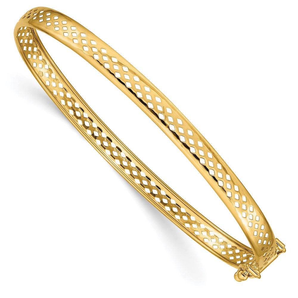 14k Polished Safety Clasp Bangle