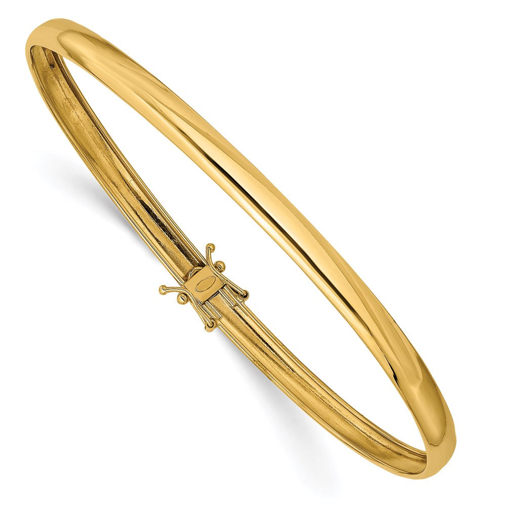 14K Polished Flexible Round Bangle Bracelet