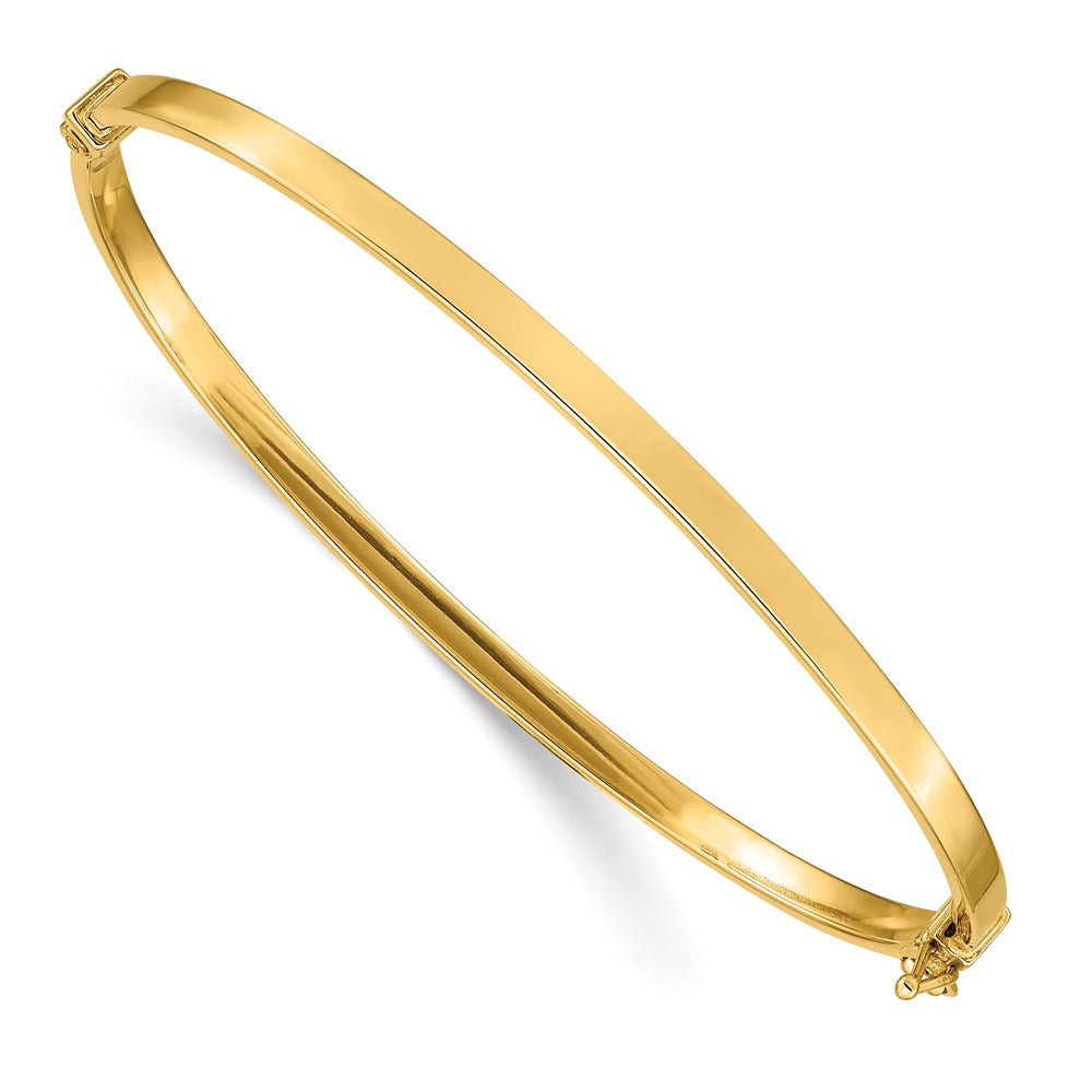 14k Polished Hinged Oval Bangle Bracelet
