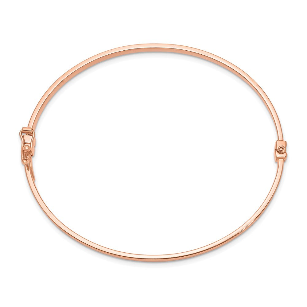 14k Rose Gold Polished Hinged Oval Bangle Bracelet