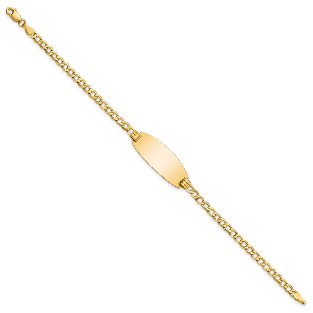 14k Semi-Solid Oval Curb ID Bracelet