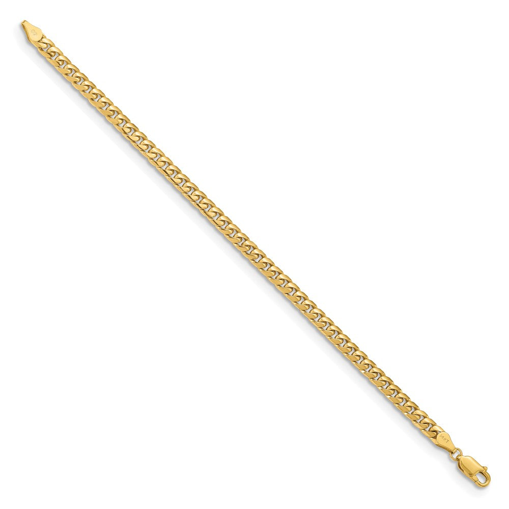 14K 7 inch 4.3mm Solid Miami Cuban Link with Lobster Clasp Bracelet