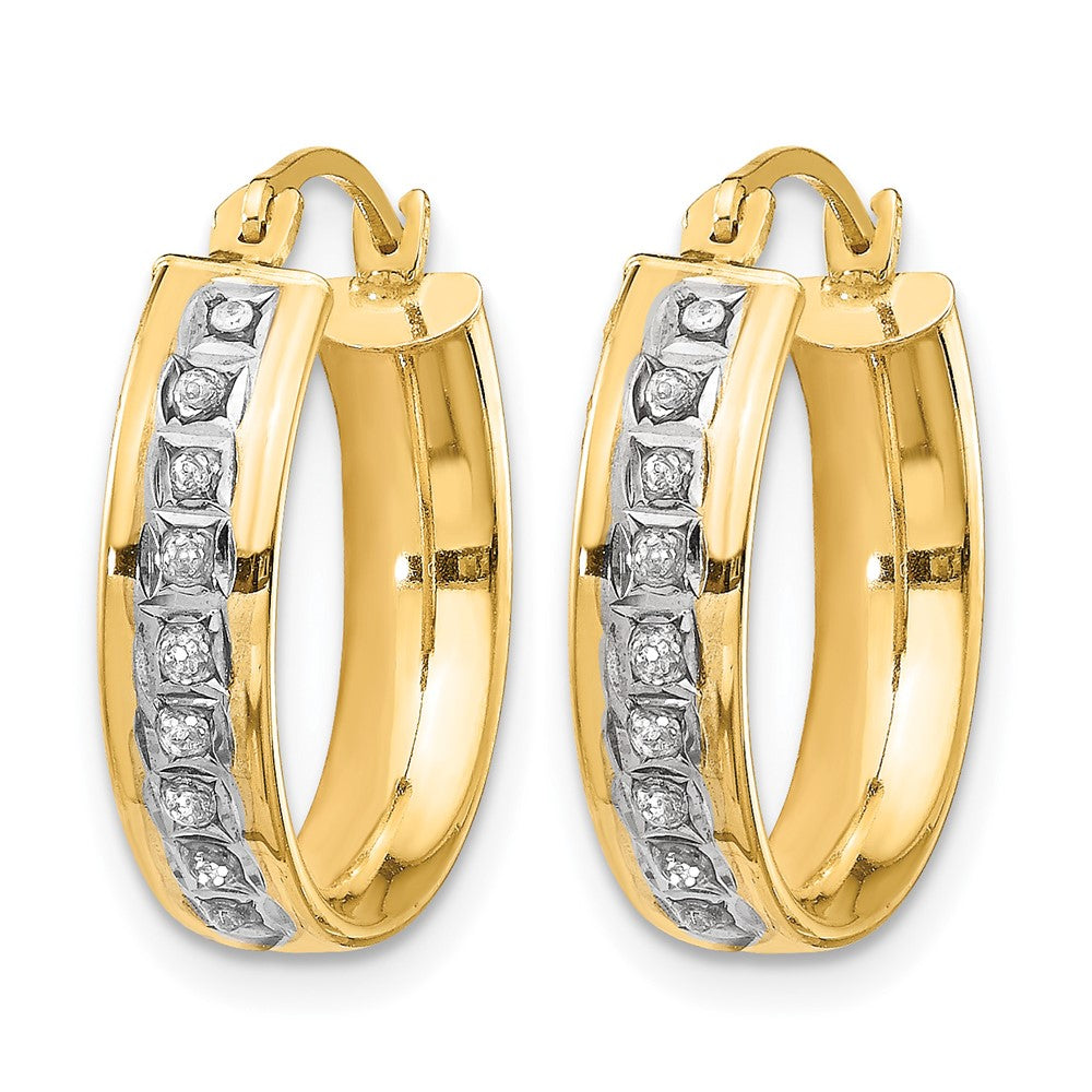 14k Diamond Fascination Diamond Dust/Accent 5x Round Hoop Earrings