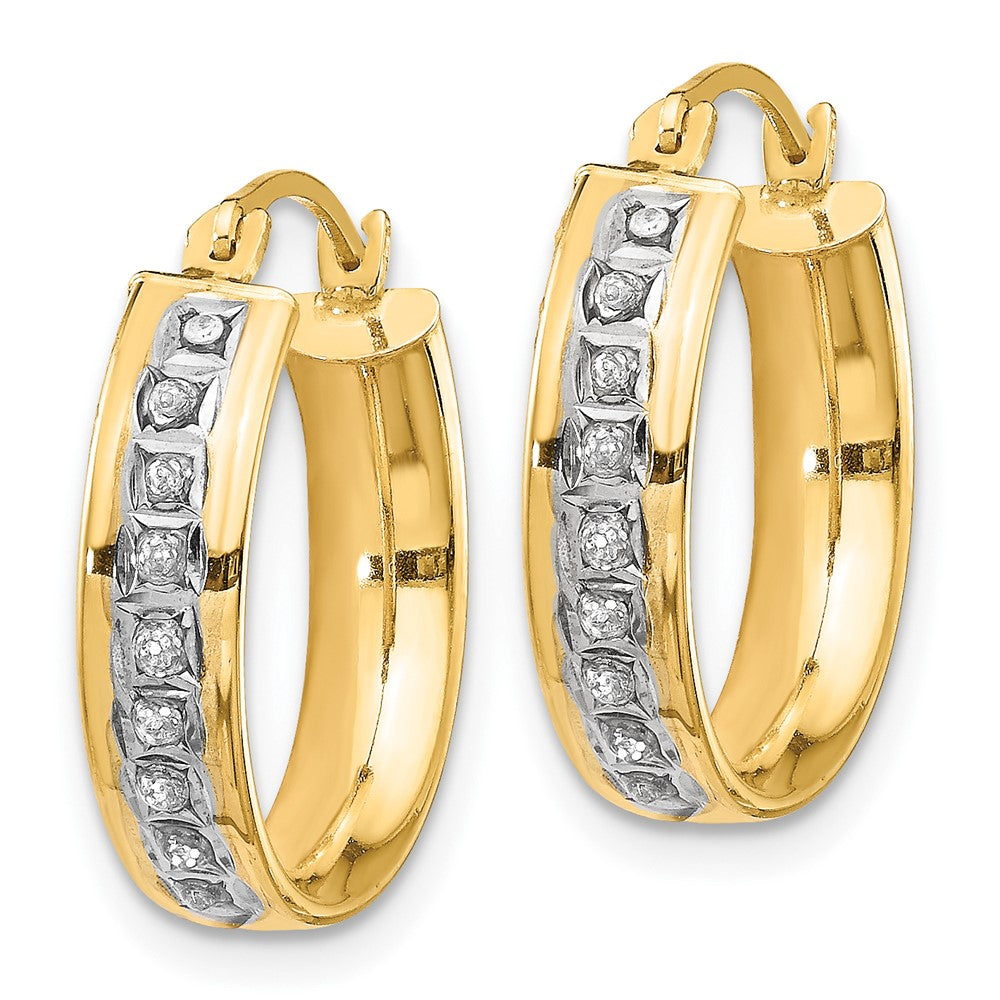 14k Diamond Fascination Round Hoop Earrings