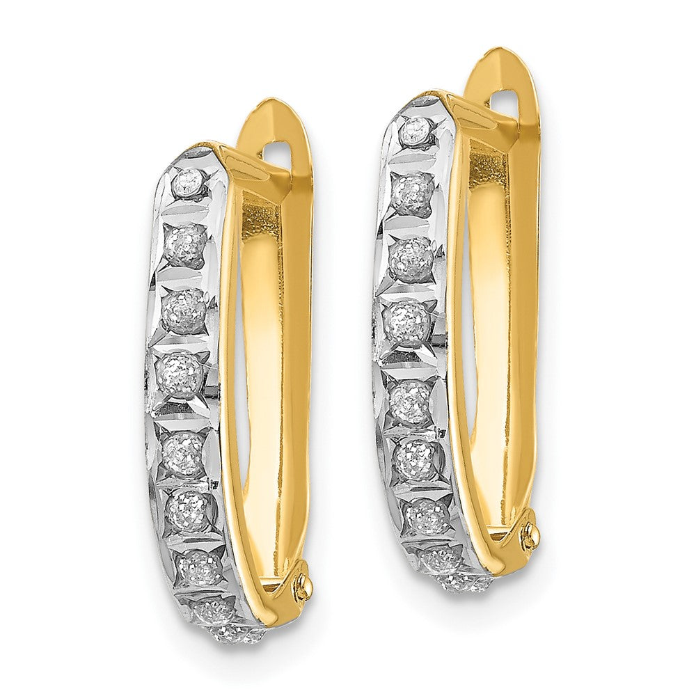 14k Diamond Fascination Hinged Hoop Earrings