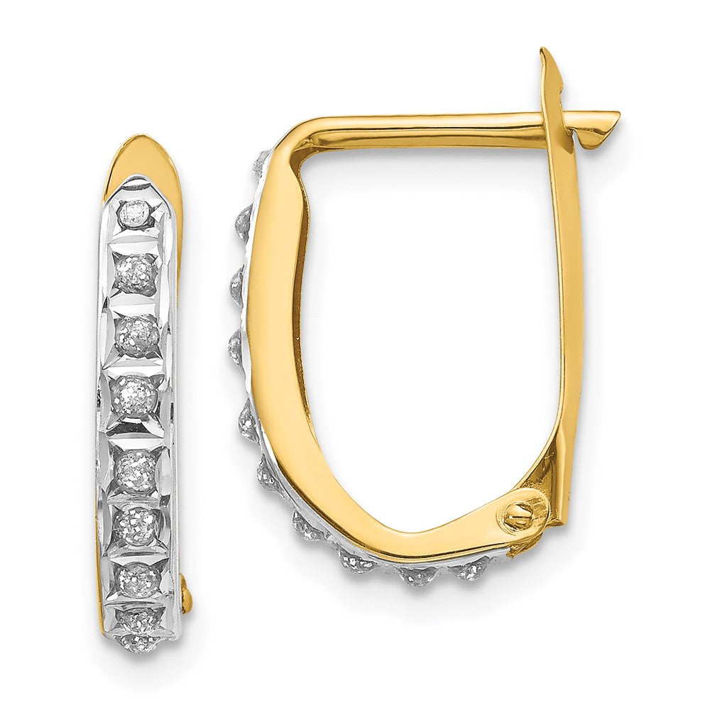 14k Diamond Fascination Hinged Hoop Earrings