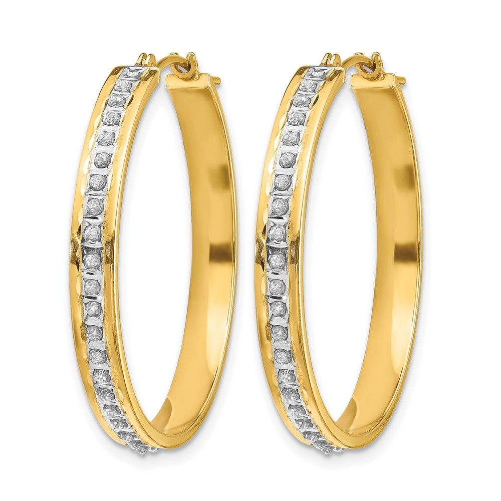 14k Diamond Fascination Diamond Dust/Accent 4x Round Hoop Earrings
