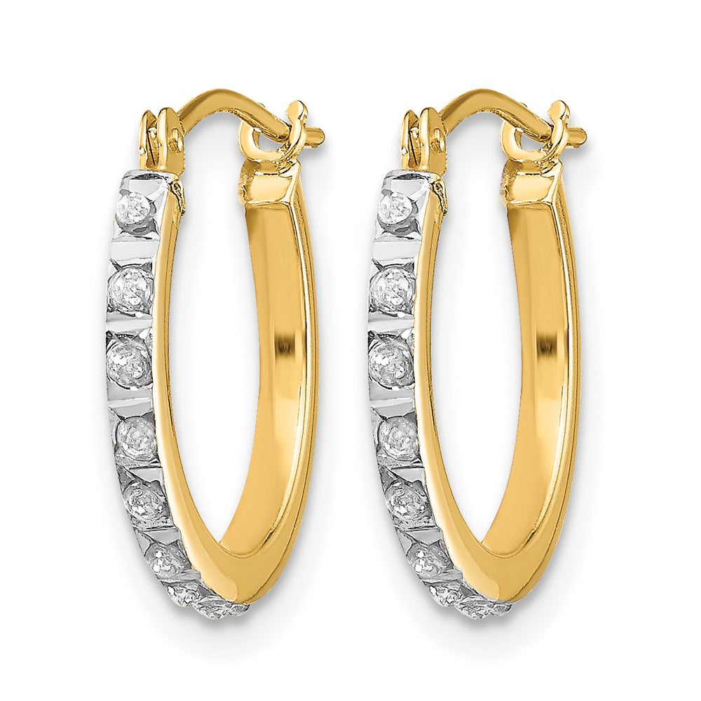 14k Diamond Fascination Diamond Dust/Accent 1x Round Hoop Earrings
