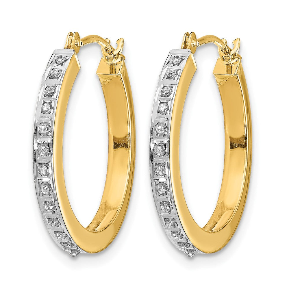 14k Diamond Fascination Diamond Dust/Accent 2x Round Hoop Earrings