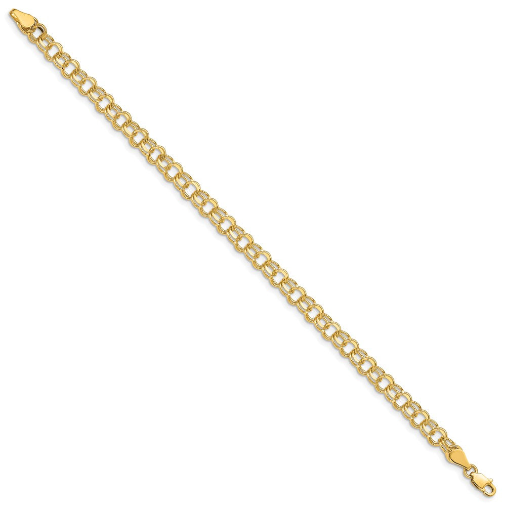 14k Solid Double Link Charm Bracelet