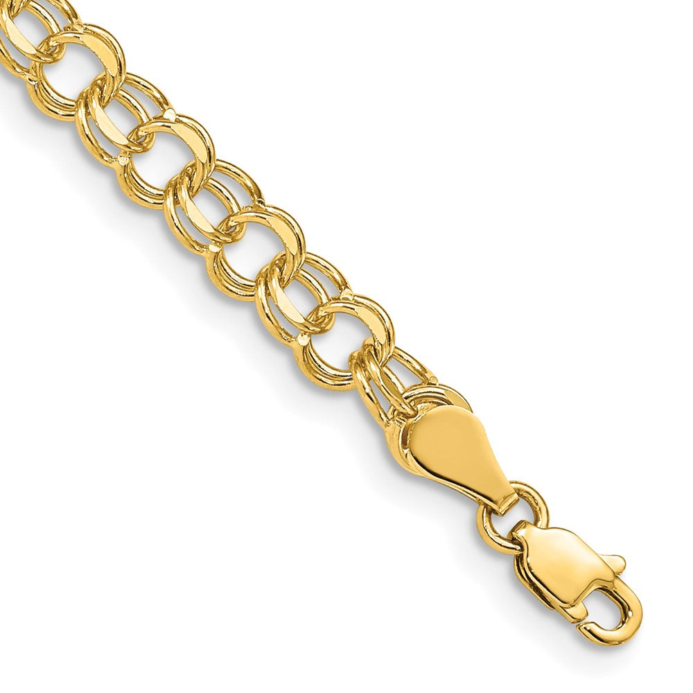 14k Solid Double Link Charm Bracelet