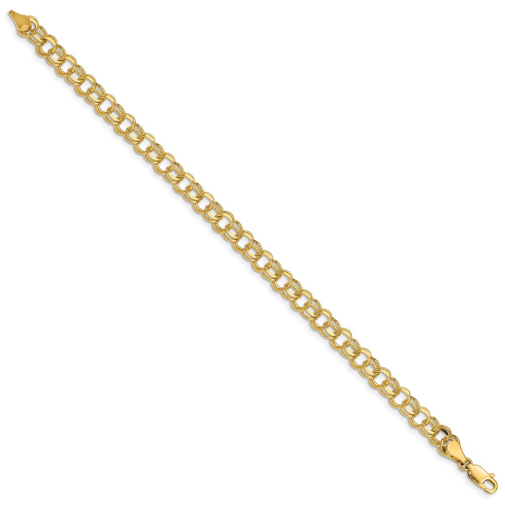 14k Solid Double Link Charm Bracelet