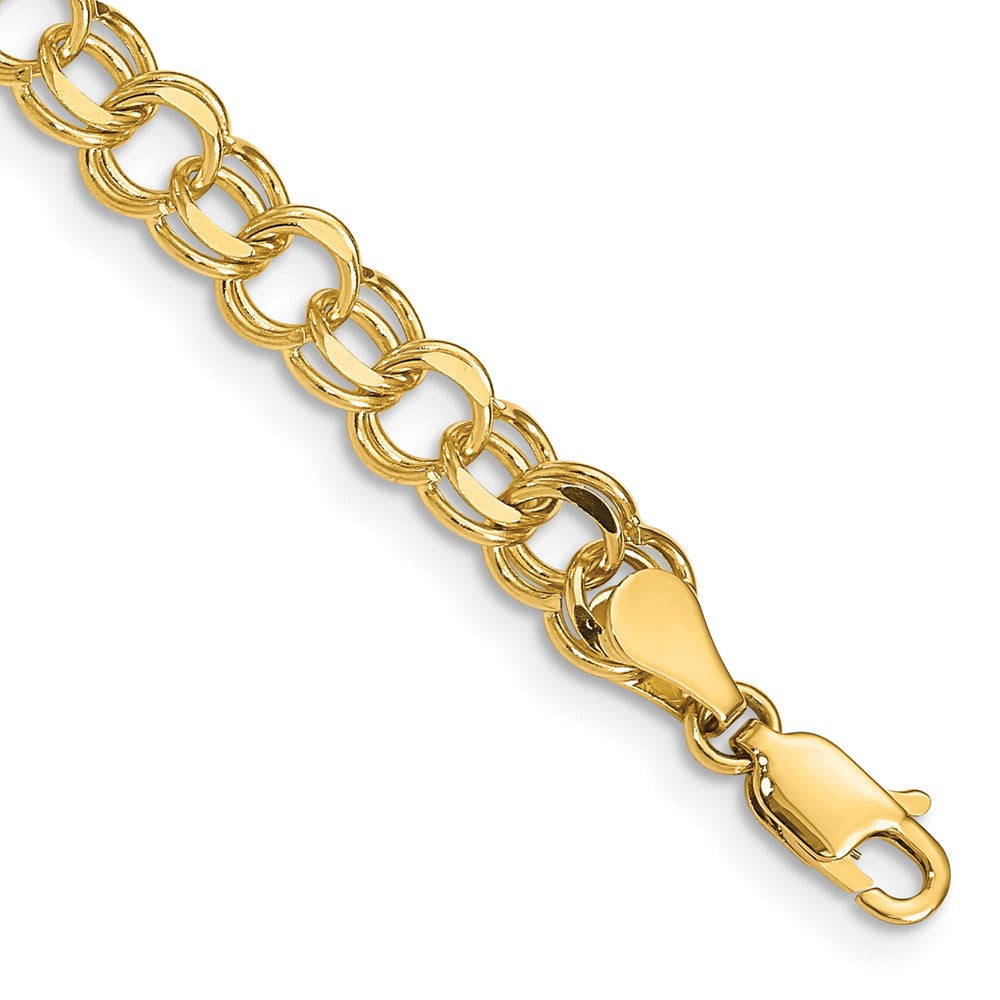 14k Solid Double Link Charm Bracelet