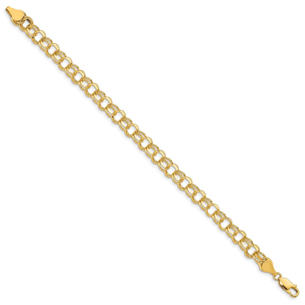 14k Solid Double Link Charm Bracelet
