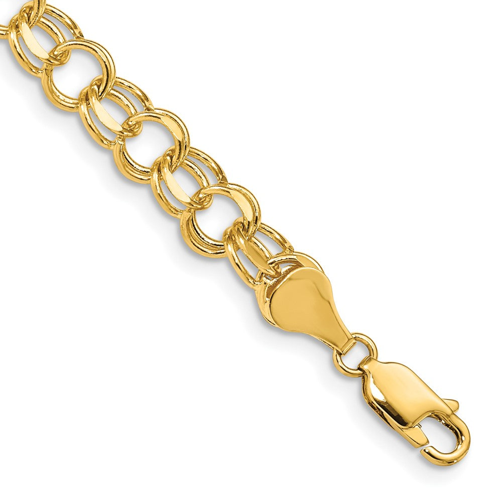 14k Solid Double Link Charm Bracelet