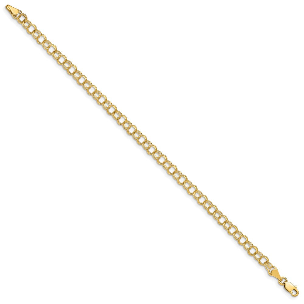 14k Solid Double Link Charm Bracelet