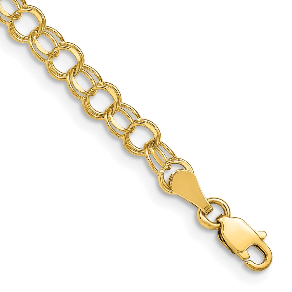 14k Solid Double Link Charm Bracelet