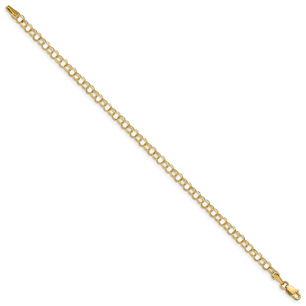 14k Solid Double Link Charm Bracelet