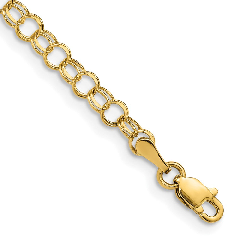 14k Solid Double Link Charm Bracelet
