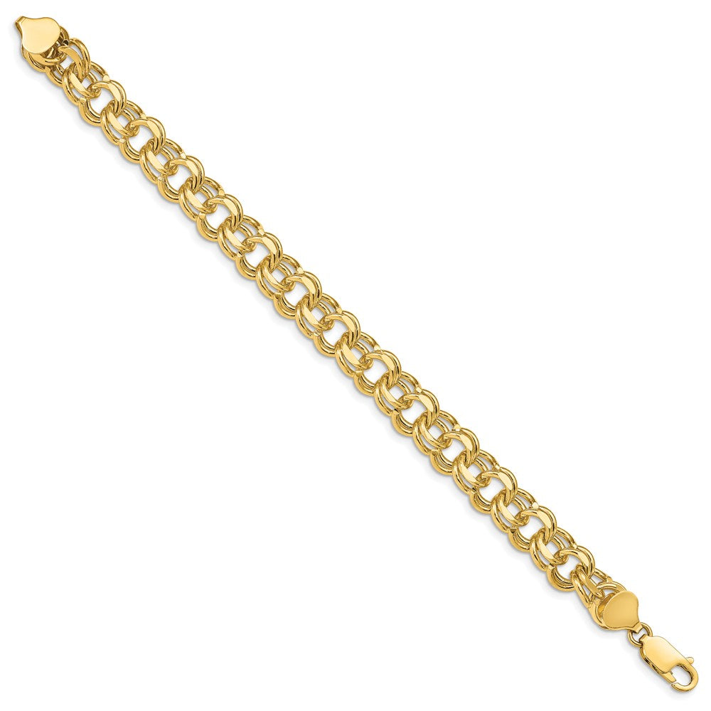 14k Solid Double Link Charm Bracelet