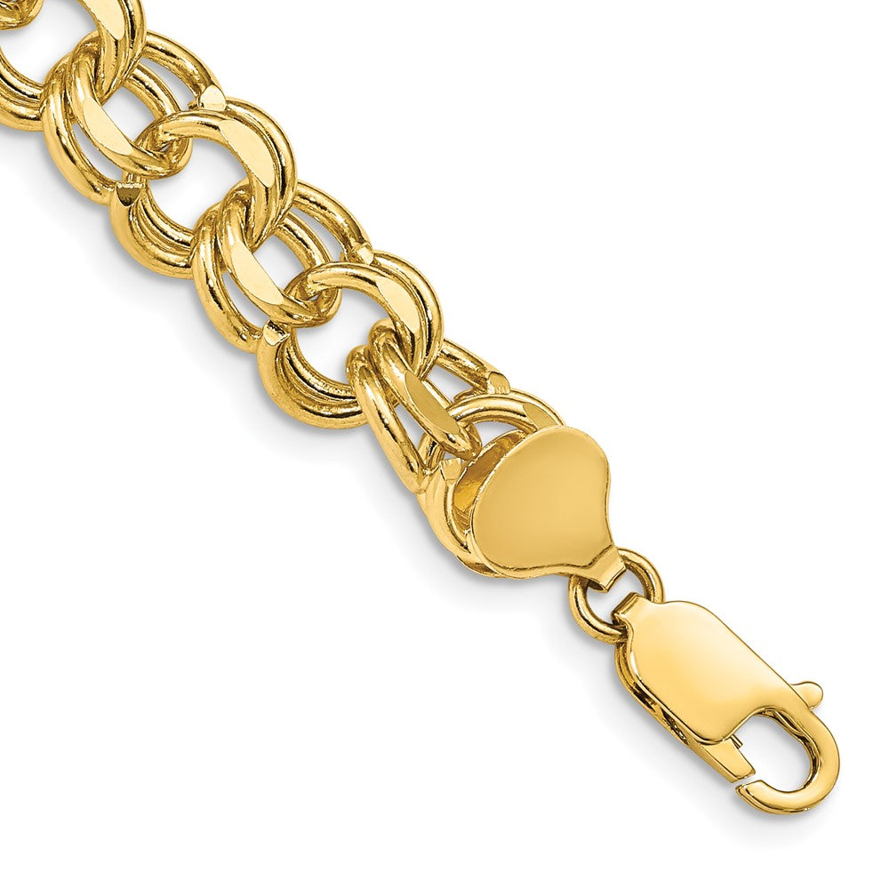 14k Solid Double Link Charm Bracelet