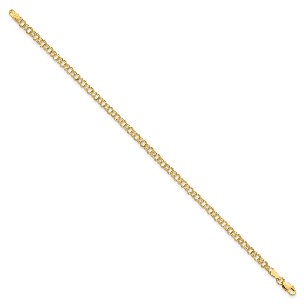 14k Solid Double Link Charm Bracelet