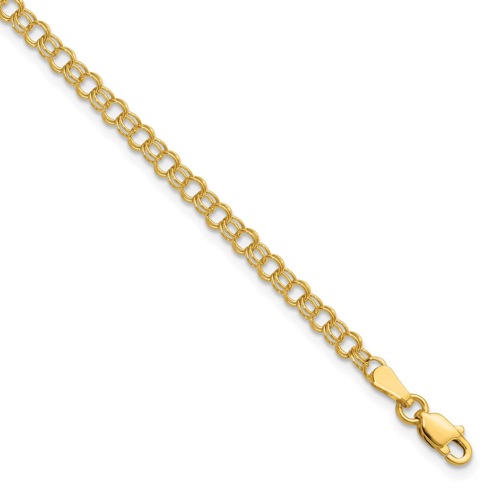 14k Solid Double Link Charm Bracelet