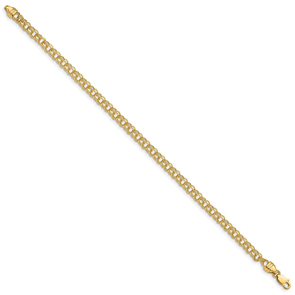 14k Solid Double Link Charm Bracelet