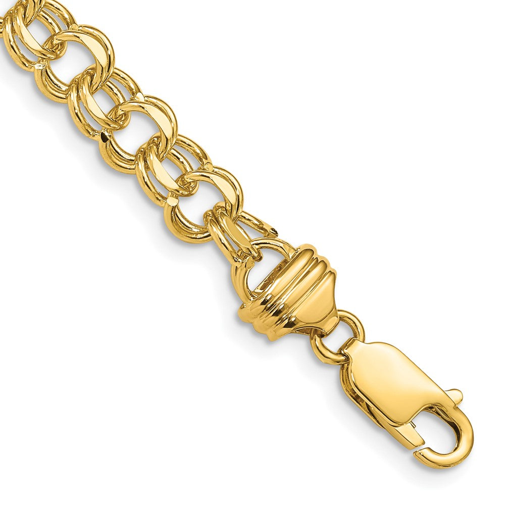 14k Solid Double Link Charm Bracelet