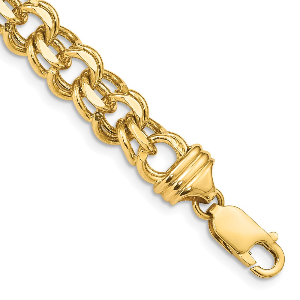 14k Solid Double Link Charm Bracelet