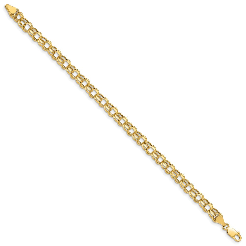 14k Hollow Double Link Charm Bracelet