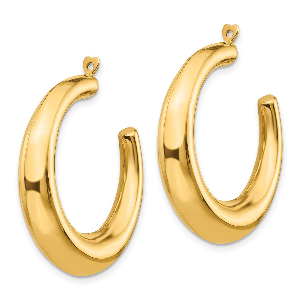 14k Polished Hollow Hoop Earring Jackets