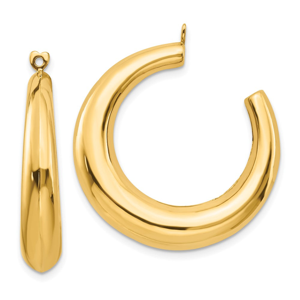 14k Polished Hollow Hoop Earring Jackets