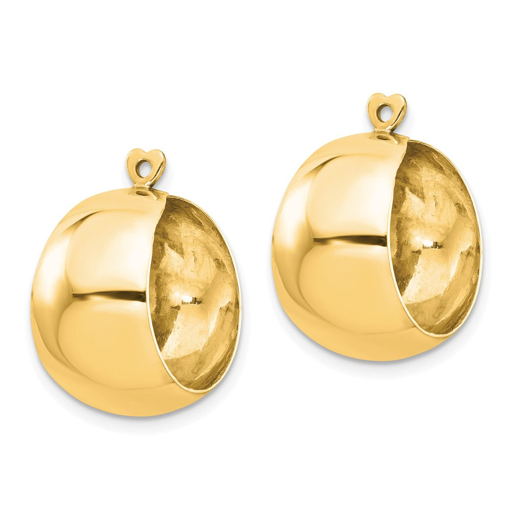 14k Polished Tapered Hoop Earring Jackets