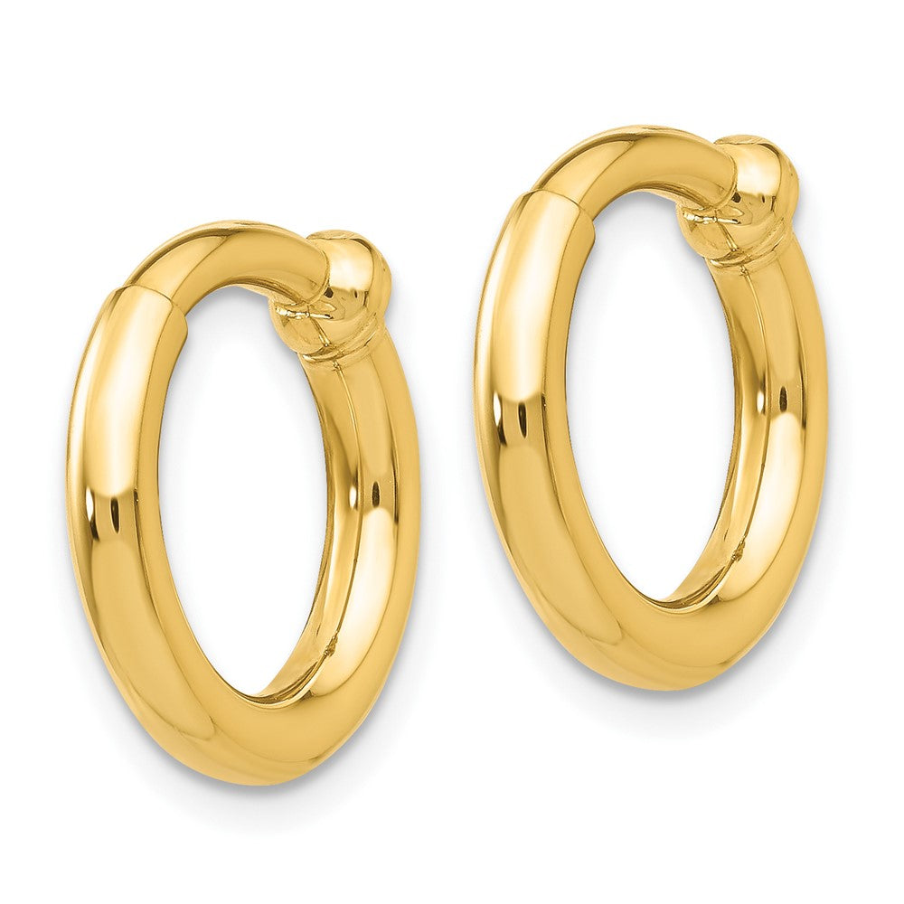 14k 2.5x Polished Tube Hoop Non-pierced Earrings
