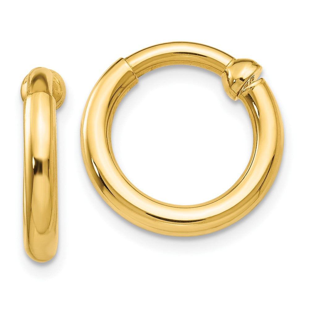 14k 2.5x Polished Tube Hoop Non-pierced Earrings