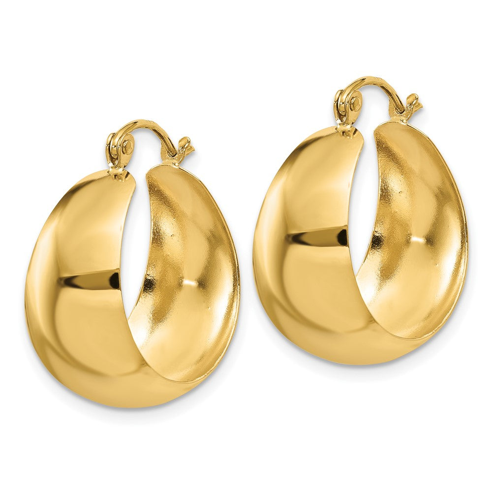 14k Polished Tapered Hoop Earrings